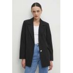 Answear Lab sacou culoarea negru, un singur rand de nasturi, modelator