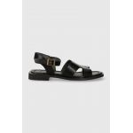 Answear Lab sandale de piele femei, culoarea negru