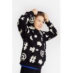 Coccodrillo hanorac de bumbac pentru copii culoarea negru, cu glugă, modelator