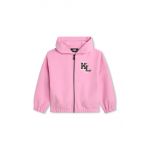 Karl Lagerfeld bluza copii culoarea roz, cu glugă, cu imprimeu