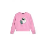 Karl Lagerfeld bluza copii culoarea roz, cu imprimeu