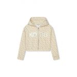 Michael Kors bluza copii culoarea bej, cu glugă, modelator