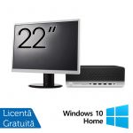 Pachet Calculator Refurbished HP ProDesk 600 G4 SFF, Intel Core i7-8700 3.20 - 4.60GHz, 8GB DDR4, 256GB SSD + Monitor 22 Inch + Windows 10 Home