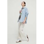 Abercrombie & Fitch camasa jeans femei, cu guler clasic, relaxed