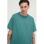 Abercrombie & Fitch tricou din bumbac barbati, culoarea verde, neted