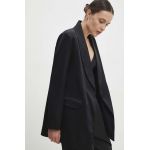 Answear Lab sacou culoarea negru, desfacut, neted