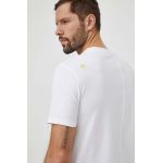 Desigual tricou din bumbac barbati, culoarea alb, neted