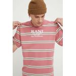 Karl Kani tricou din bumbac barbati, culoarea roz, modelator