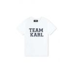 Karl Lagerfeld tricou de bumbac pentru copii culoarea alb, cu imprimeu