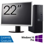 Pachet Calculator Refurbished DELL OptiPlex 3060 SFF, Intel Core i5-8400 2.80GHz, 8GB DDR4, 256GB SSD + Monitor 22 Inch + Windows 10 Pro