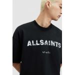 AllSaints tricou din bumbac FLOCKER barbati, culoarea negru, cu imprimeu