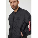 Alpha Industries geaca bomber MA-1 ALS barbati, culoarea negru, de tranzitie