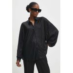 Answear Lab camasa femei, culoarea negru, cu guler clasic, relaxed