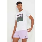 Emporio Armani Underwear tricou din bumbac barbati, culoarea alb, cu imprimeu