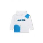Marc Jacobs bluza copii culoarea alb, cu glugă, modelator