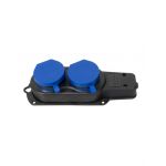Prelungitor cauciucat pentru exterior, Z-TOOLS cu 2 lacasuri, 16A, IP44, fara cablu / ZTS 8418 Engros