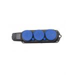 Prelungitor cauciucat pentru exterior, Z-TOOLS cu 3 lacasuri, 16A, IP44, fara cablu / ZTS 8417 Engros