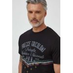 Aeronautica Militare tricou din bumbac barbati, culoarea negru, cu imprimeu