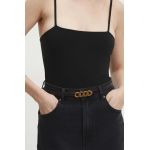 Answear Lab curea de piele femei, culoarea maro