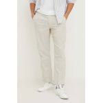 Abercrombie & Fitch pantaloni din amestec de in culoarea bej, drept