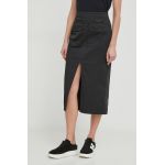 Aeronautica Militare fusta culoarea negru, midi, drept