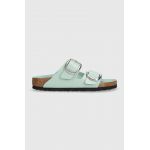 Birkenstock slapi de piele Arizona Big Buckle femei, culoarea turcoaz, 1026495