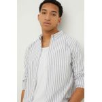 Hollister Co. camasa barbati, culoarea alb, cu guler button-down, regular