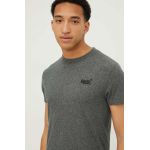 Superdry tricou din bumbac barbati, culoarea gri, melanj
