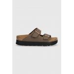 Birkenstock papuci Arizona Platform Flex femei, culoarea maro, cu platforma, 1027417