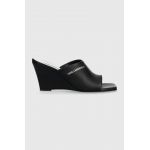 Karl Lagerfeld slapi de piele RIALTO femei, culoarea negru, toc pana, KL34400