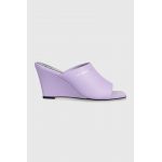 Karl Lagerfeld slapi de piele RIALTO femei, culoarea violet, toc pana, KL34400