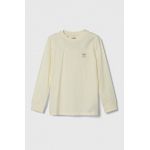 adidas Originals longsleeve din bumbac pentru copii culoarea bej, neted