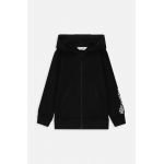 Coccodrillo bluza copii culoarea negru, cu glugă, cu imprimeu