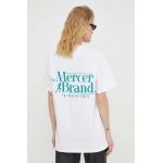Mercer Amsterdam tricou din bumbac culoarea alb, cu imprimeu