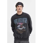 Abercrombie & Fitch bluza barbati, culoarea negru, cu imprimeu