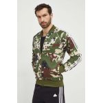 adidas Originals bluză bărbați, culoarea verde, cu imprimeu IS0253