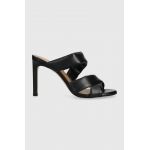 BOSS slapi de piele Janet femei, culoarea negru, cu toc cui, 50516326