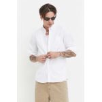 Hollister Co. camasa barbati, culoarea alb, cu guler button-down, regular