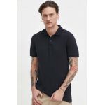 Hollister Co. tricou polo barbati, culoarea negru, neted