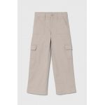 Abercrombie & Fitch pantaloni copii culoarea bej, neted