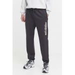 Abercrombie & Fitch pantaloni de trening culoarea negru, cu imprimeu