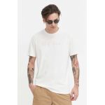 Hollister Co. tricou din bumbac barbati, culoarea bej, cu imprimeu