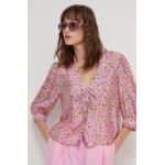 HUGO cămașă femei, culoarea roz, cu guler clasic, regular 50509359