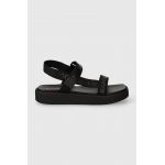 HUGO sandale Emma femei, culoarea negru, cu platforma, 50517560