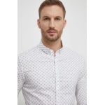 Armani Exchange camasa barbati, culoarea alb, cu guler button-down, slim