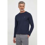 BOSS Orange longsleeve din bumbac culoarea bleumarin, cu imprimeu 50512111