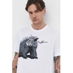HUGO tricou din bumbac bărbați, culoarea alb, cu imprimeu 50513812