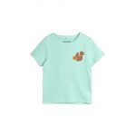 Mini Rodini tricou de bumbac pentru copii Squirrel culoarea verde, cu imprimeu