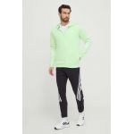 adidas bluză bărbați, culoarea verde, cu glugă, cu imprimeu IN3325