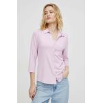 Marc O'Polo camasa femei, culoarea roz, cu guler clasic, regular